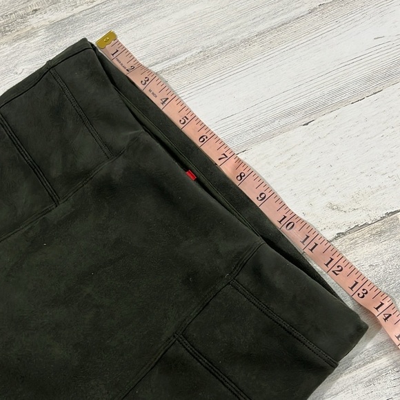 Spanx High Rise Faux Suede Leggings In Olive Green Size M - Picture 6 of 8